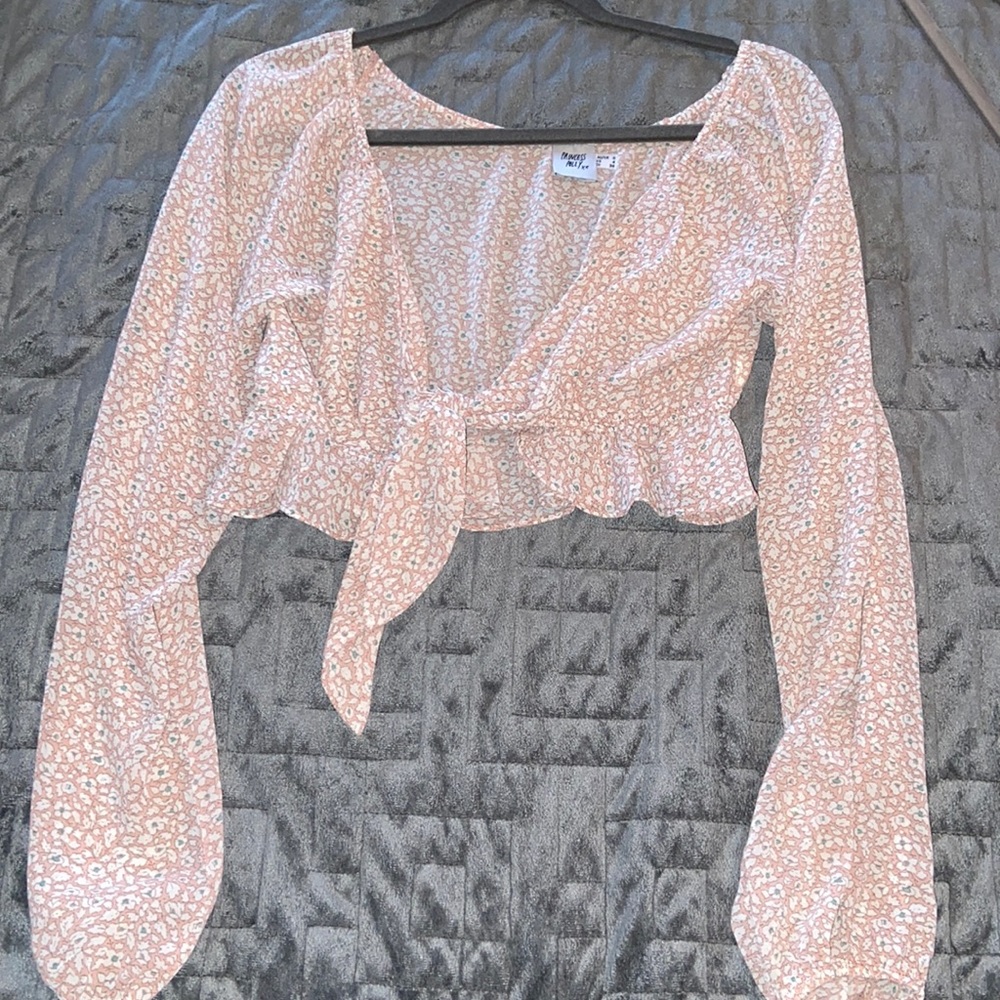 Princess Polly pink floral long sleeve NWOT